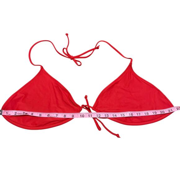 J. Crew Bright Red Perfect String Bikini Bikini Top 3X Swimsuit Resortwear Vacay - Picture 9 of 9
